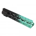 CERAKOTE GRADIENT| AR-15 ANGLE CUT CLAMP ON M-LOK 10 INCH HANDGUARD- BLACK BASE- GRADIENT- ROBINS EGG -MADE IN U.S.A